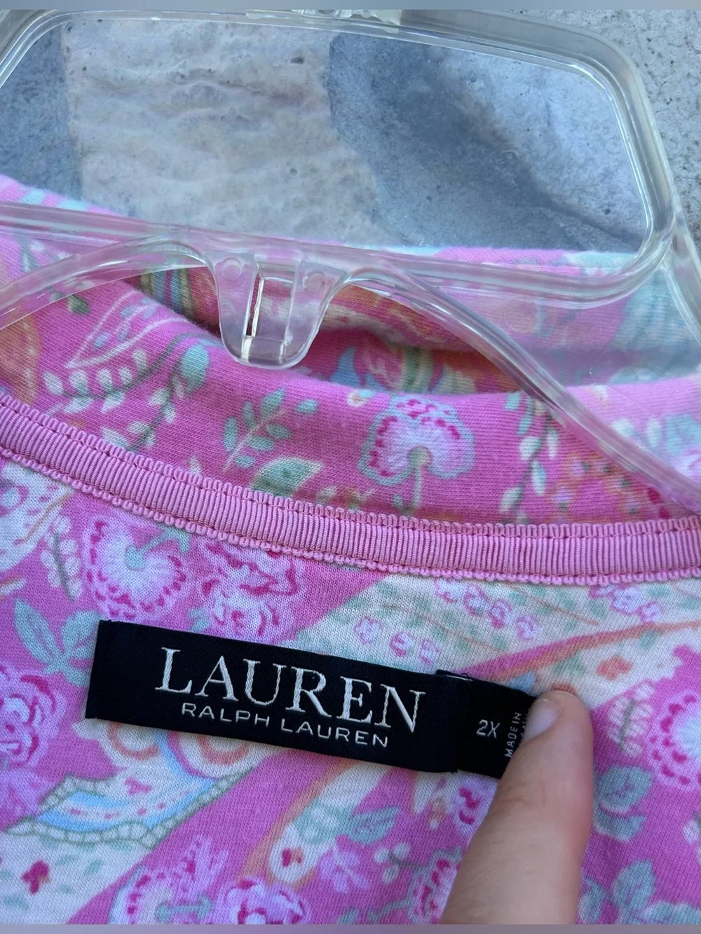 Lauren Ralph Lauren Pajama Set Size 2X Pink Paisley Preppy Loungewear Comfort